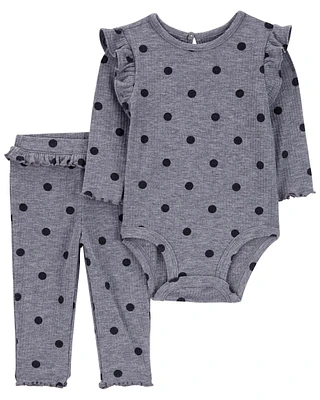 Baby 2-Piece Polka Dot Bodysuit Pant Set