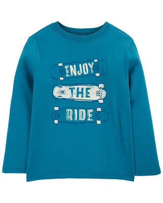 Kid Skateboard Long-Sleeve Graphic Tee - Blue