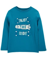 Kid Skateboard Long-Sleeve Graphic Tee - Blue