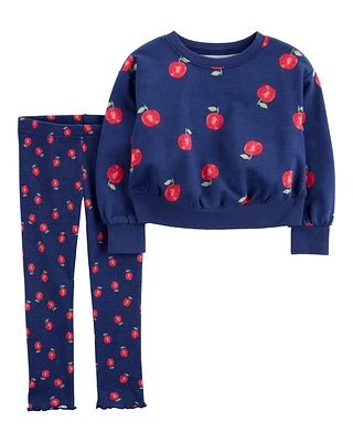 Baby 2-Piece Apples Sweatshirt & Pant Set