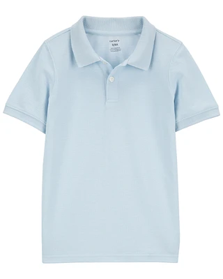 Kid Ribbed Collar Polo Shirt