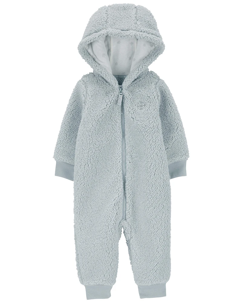 Baby Hooded Sherpa Jumpsuit