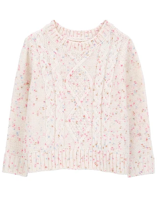 Toddler Confetti Cable-Knit Sweater