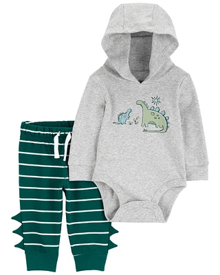 Baby 2-Piece Dinosaur Hoodie and Pants Set