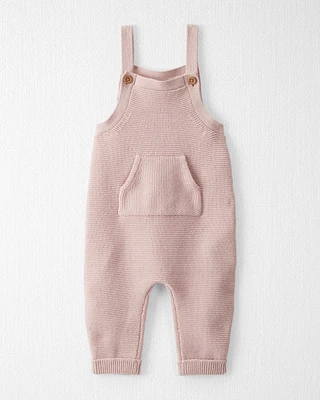 Baby Organic Cotton Sweater Knit Overalls Perfect Pink