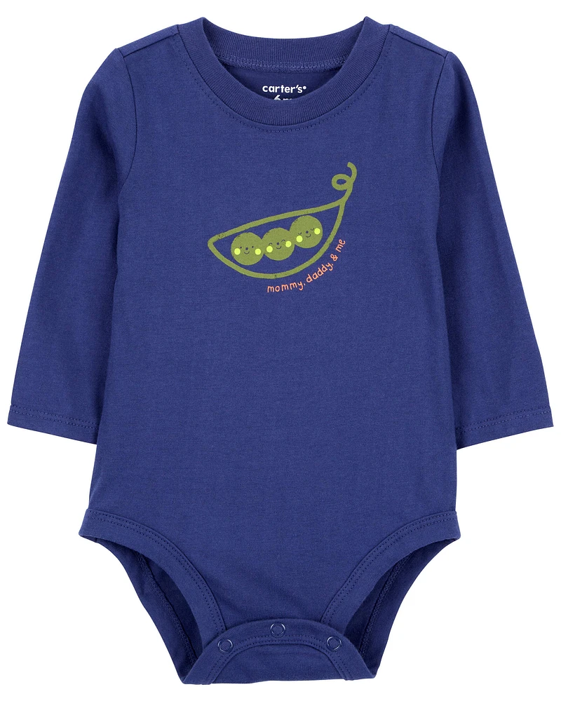 Baby 'Mommy, Daddy & Me' Peas Collectible Bodysuit