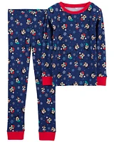 Kid 2-Piece Christmas Mickey 100% Snug Fit Cotton Pajamas