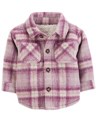 Baby Plaid Sherpa-Lined Shacket