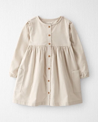 Toddler Organic Cotton Corduroy Button-Front Dress