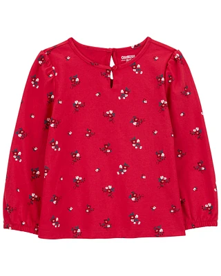 Toddler Floral Print Long-Sleeve Top