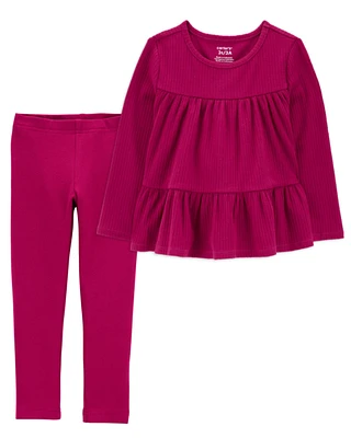 Baby 2-Piece  Ribbed Top & Leggings Set