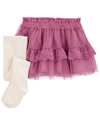 Baby Tulle Ruffle Skort Set