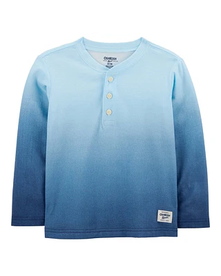 Baby Ombre Long-Sleeve Henley Shirt