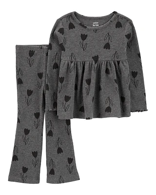 Toddler 2-Piece Floral Thermal Outfit Set