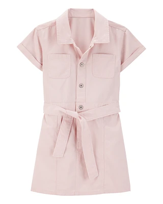 Kid Solid Short-Sleeve Dress - Pink