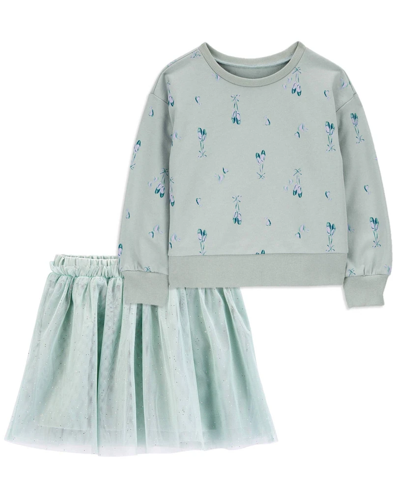 Toddler 2-Piece Ballet Pullover & Skirt Set