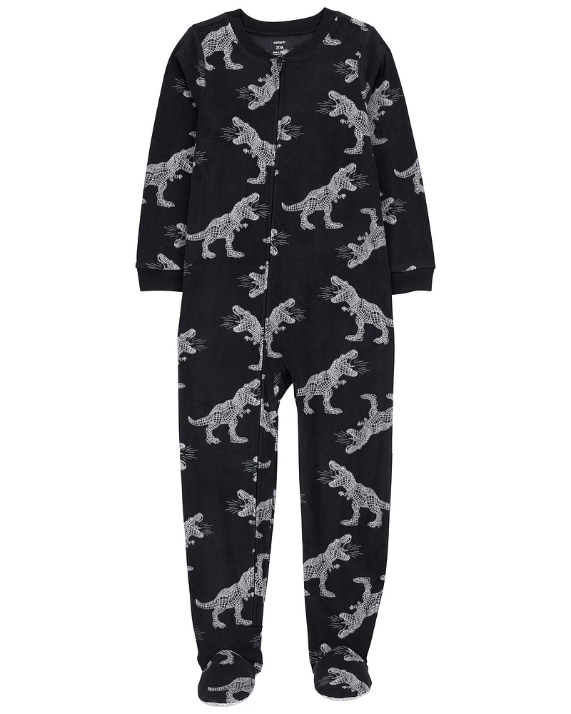 Kid 1-Piece Dinosaur Fleece Footie Pajamas