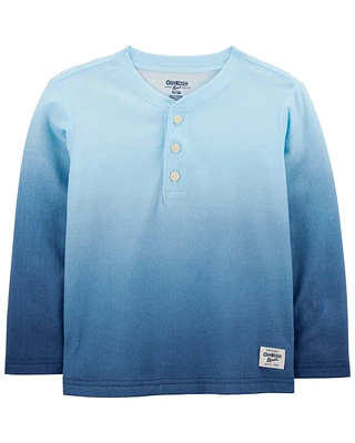 Baby Ombre Long-Sleeve Henley Shirt