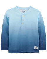 Baby Ombre Long-Sleeve Henley Shirt