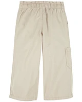 Toddler Embroidered Pull-On Wide-leg Cargo Pants