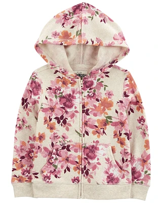 Toddler Floral Print Fleece Jacket