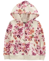 Toddler Floral Print Fleece Jacket