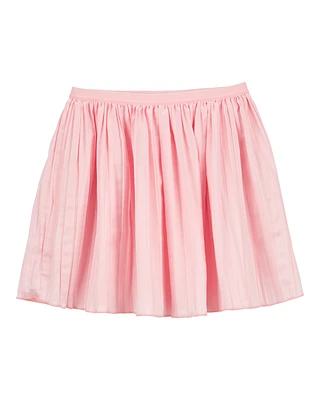 Kid Pleated Satin Skirt