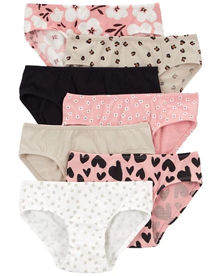 Kid 7-Pack Leopard Hipster Stretch Cotton Undies