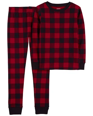 Kid 2-Piece Buffalo Check 100% Snug Fit Cotton Pajamas