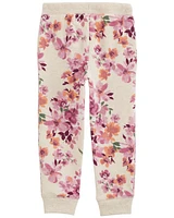 Toddler Floral Print Fleece Joggers