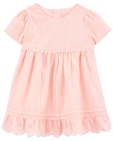 Baby Metallic Eyelet Babydoll Dress