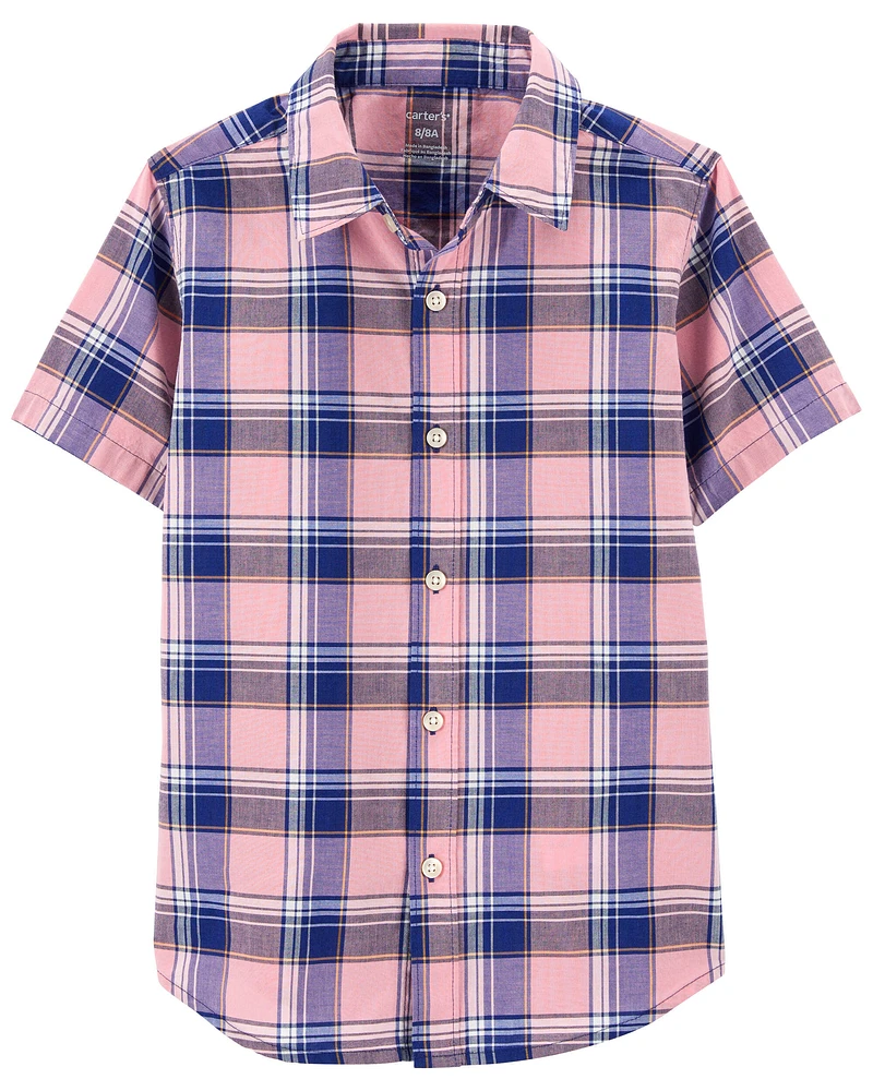 Kid Plaid Button-Down Shirt