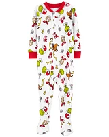 Baby 1-Piece Christmas Grinch 100%  Cotton Footie Pajamas