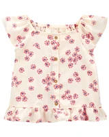 Baby 2-Piece Floral Linen Top & Flare Pants Set