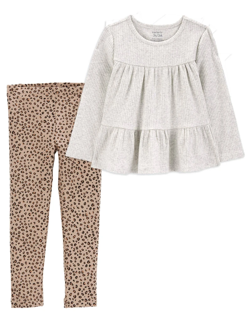 Baby 2-Piece  Ribbed Top & Leggings Set