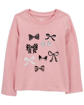 Toddler Bow Long-Sleeve Graphic Tee