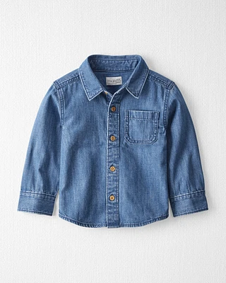 Toddler Organic Cotton Chambray Button-Front Shirt