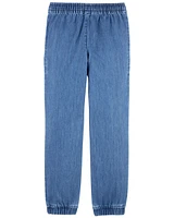 Kid Knit-Like Denim Drawstring Joggers