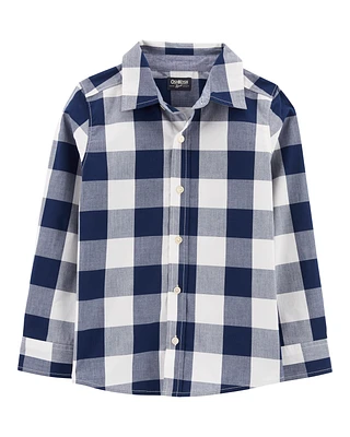 Kid Plaid Button-Front Shirt