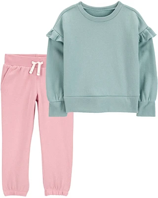 Toddler 2-Piece Fleece Crew Neck Sweatshirt & Joggers Set