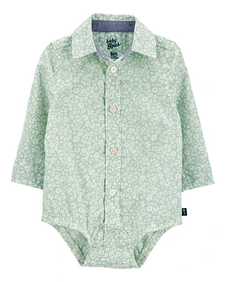 Baby Floral Button-Front Bodysuit