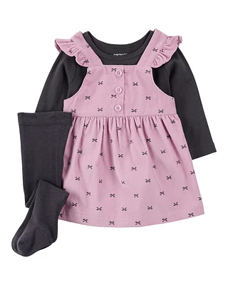 Baby 2-Piece Tee & Bow Corduroy Jumper Set