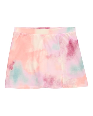 Girls Tie-Dye Pull-On Golf Skort - Pink/Blue