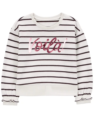 Baby Striped French Terry Long-Sleeve Pullover