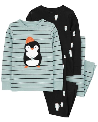 Toddler 4-Piece Penguin 100% Snug Fit Cotton Pajamas