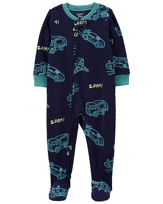 Baby 1-Piece Cars Fleece Footie Pajamas