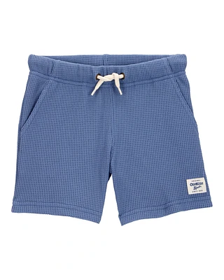 Baby Waffle Knit Drawstring Shots - Blue