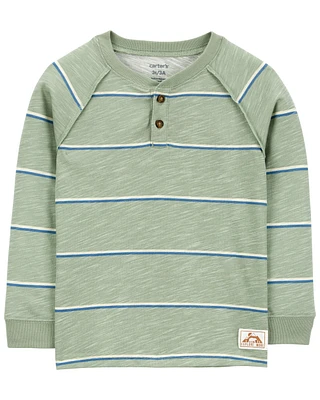 Toddler Striped Henley Tee