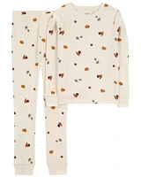 Kid 2-Piece Thanksgiving Cotton Blend Pajamas