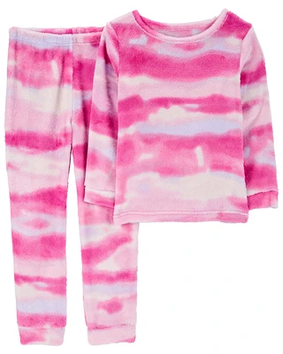 Kid 2-Piece Fuzzy Velboa Tie-Dye Pajamas